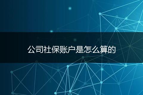 公司社保账户是怎么算的
