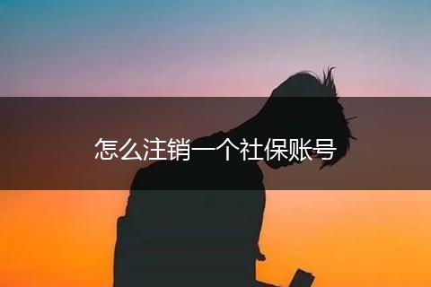 怎么注销一个社保账号