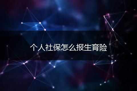 个人社保怎么报生育险