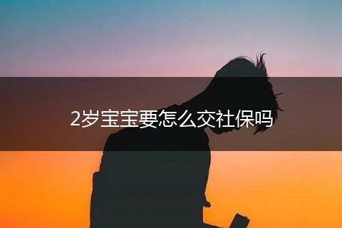 2岁宝宝要怎么交社保吗