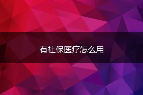 有社保医疗怎么用