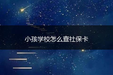 小孩学校怎么查社保卡