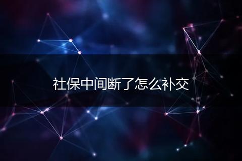 社保中间断了怎么补交