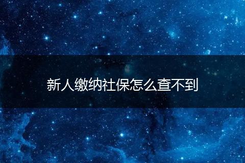 新人缴纳社保怎么查不到