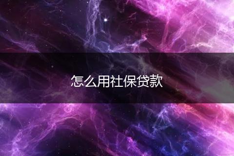 怎么用社保贷款