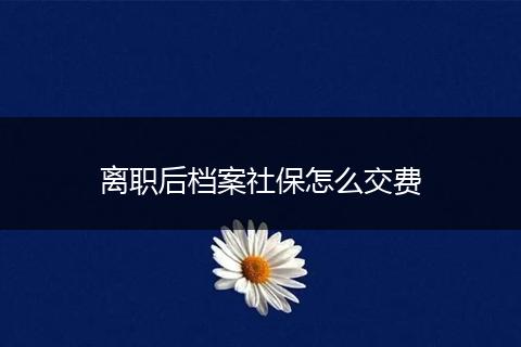 离职后档案社保怎么交费
