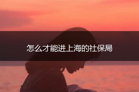 怎么才能进上海的社保局