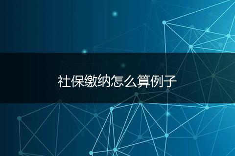 社保缴纳怎么算例子