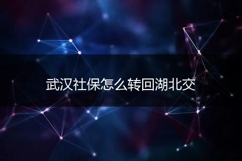 武汉社保怎么转回湖北交