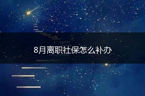 8月离职社保怎么补办