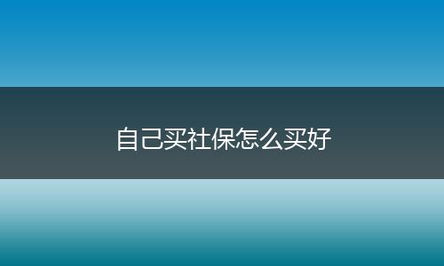 自己买社保怎么买好