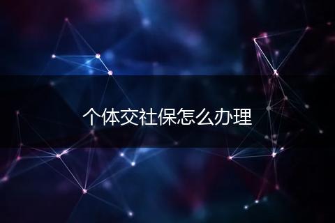 个体交社保怎么办理