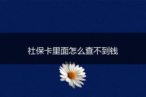 社保卡里面怎么查不到钱