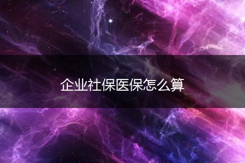 企业社保医保怎么算