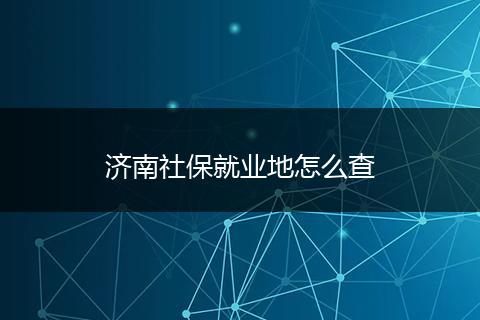 济南社保就业地怎么查