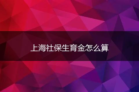 上海社保生育金怎么算