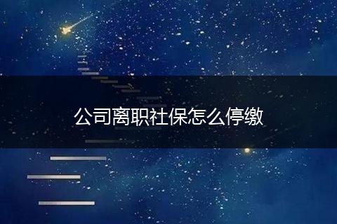 公司离职社保怎么停缴