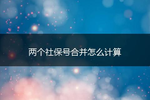 两个社保号合并怎么计算