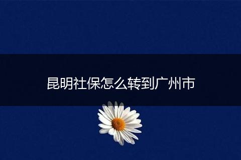 昆明社保怎么转到广州市