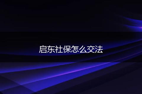 启东社保怎么交法