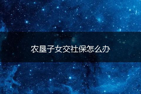 农垦子女交社保怎么办