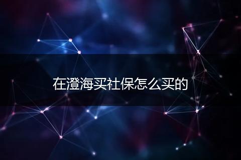 在澄海买社保怎么买的