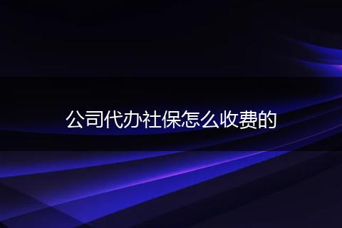 公司代办社保怎么收费的