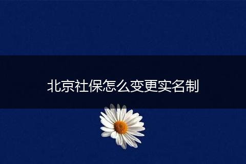北京社保怎么变更实名制