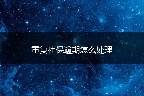 重复社保逾期怎么处理