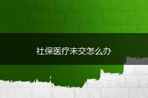 社保医疗未交怎么办
