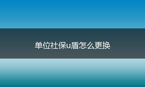 单位社保u盾怎么更换