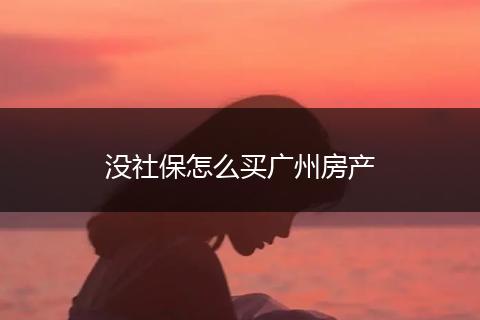 没社保怎么买广州房产