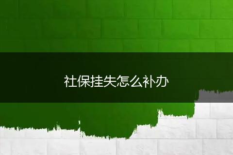 社保挂失怎么补办