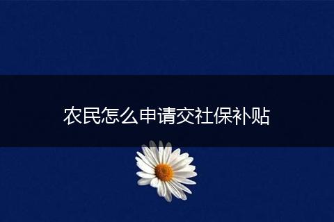 农民怎么申请交社保补贴