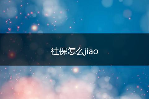 社保怎么jiao