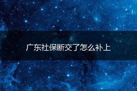 广东社保断交了怎么补上
