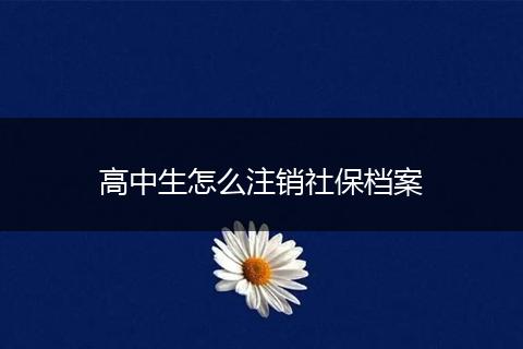 高中生怎么注销社保档案