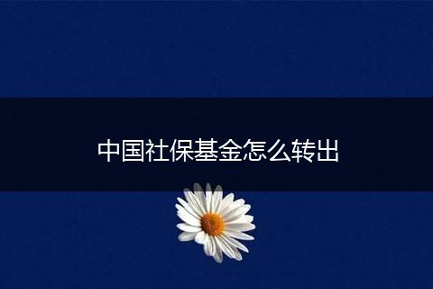 中国社保基金怎么转出