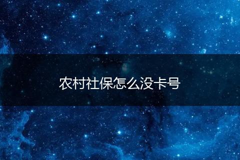 农村社保怎么没卡号
