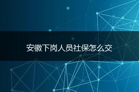 安徽下岗人员社保怎么交