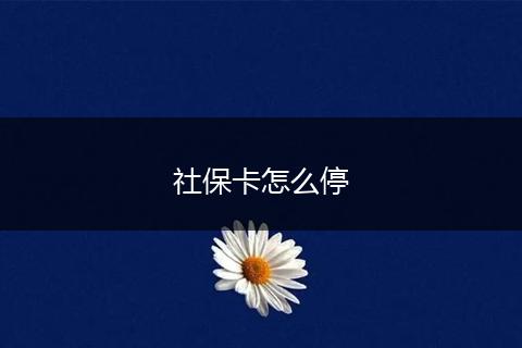 社保卡怎么停