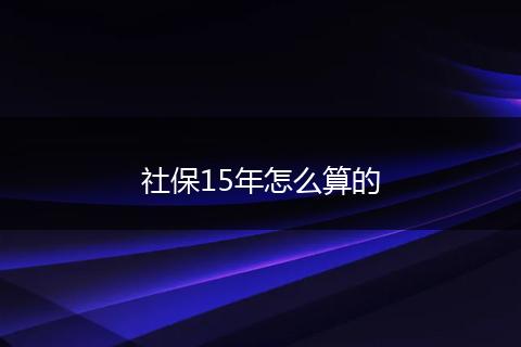 社保15年怎么算的