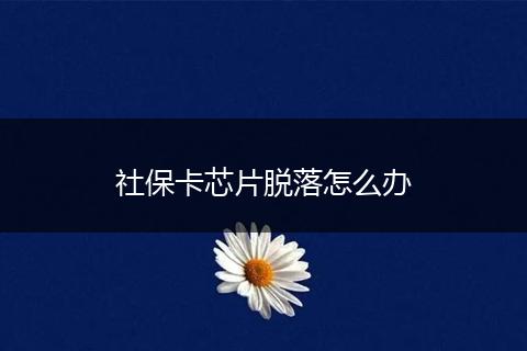 社保卡芯片脱落怎么办