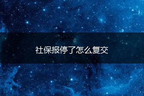 社保报停了怎么复交
