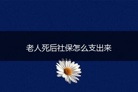 老人死后社保怎么支出来