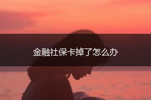 金融社保卡掉了怎么办