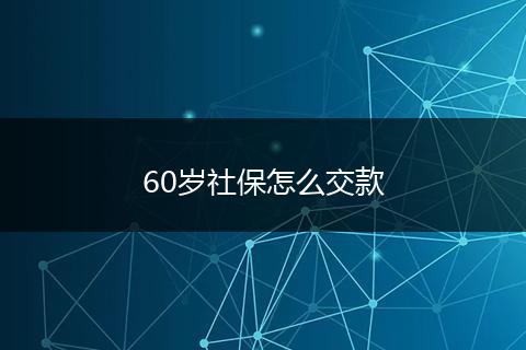 60岁社保怎么交款