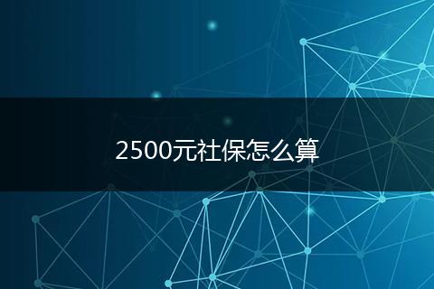 2500元社保怎么算