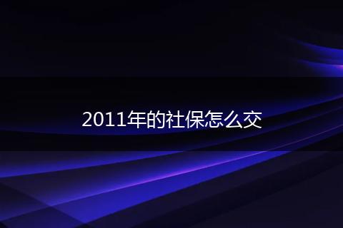 2011年的社保怎么交