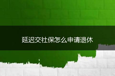 延迟交社保怎么申请退休